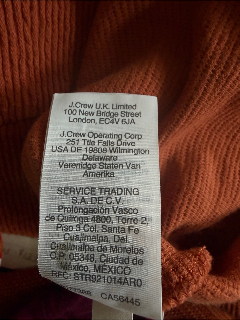 Madewell Texture & Thread Rust Ribbed V-Neck Cropped Top Medium - Picture 5 of 6